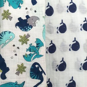 Riley Blake Quilting Craft Fabric Children Dinosaur Whale Gauzy